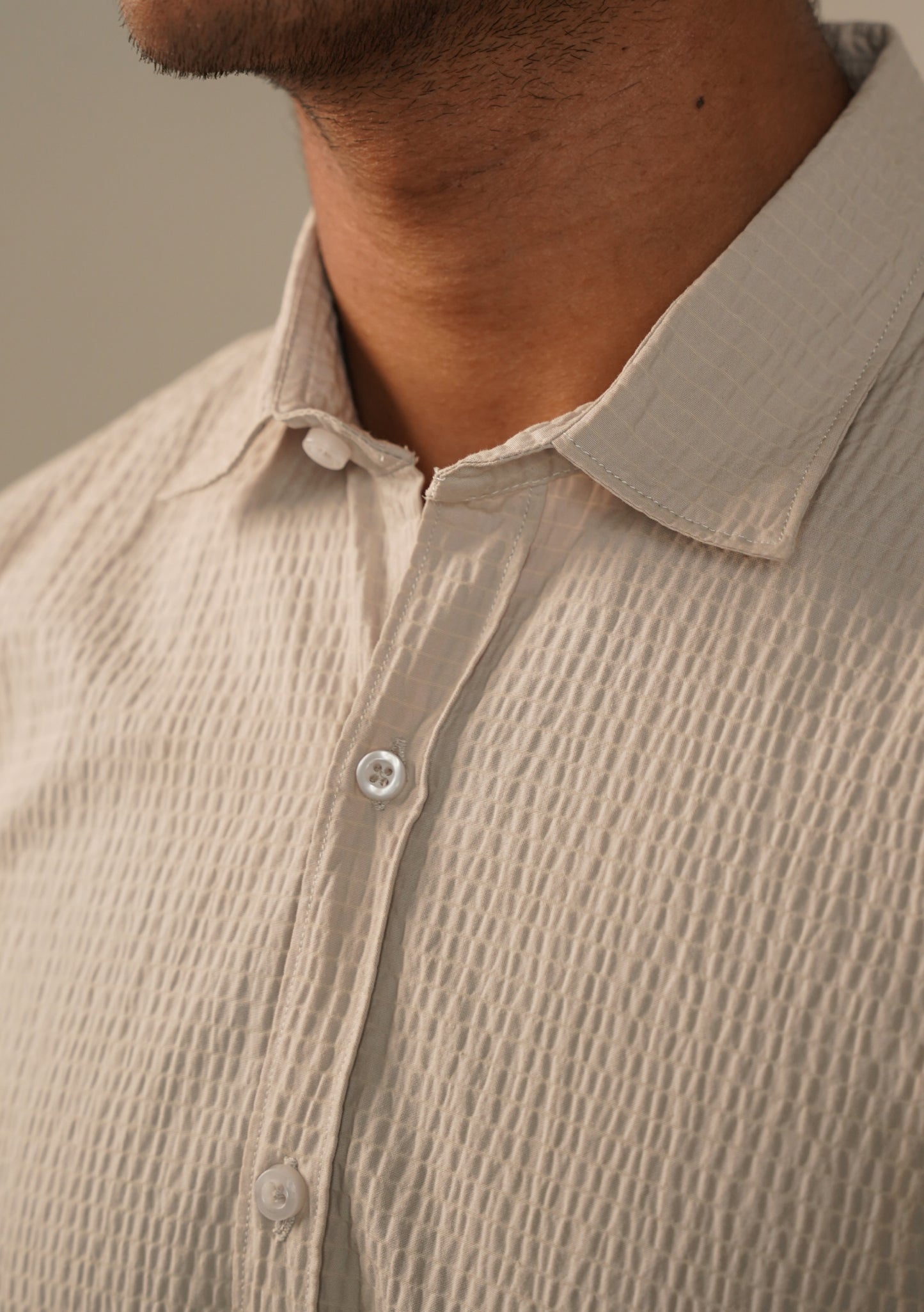 Branded Mens Formal Shirt-Beige MFS-55