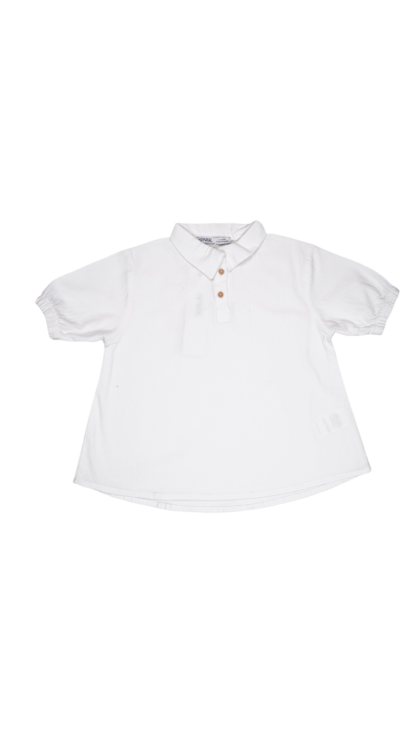 Spark Branded Girls Solid Cotton Fusion Top – White GF-09