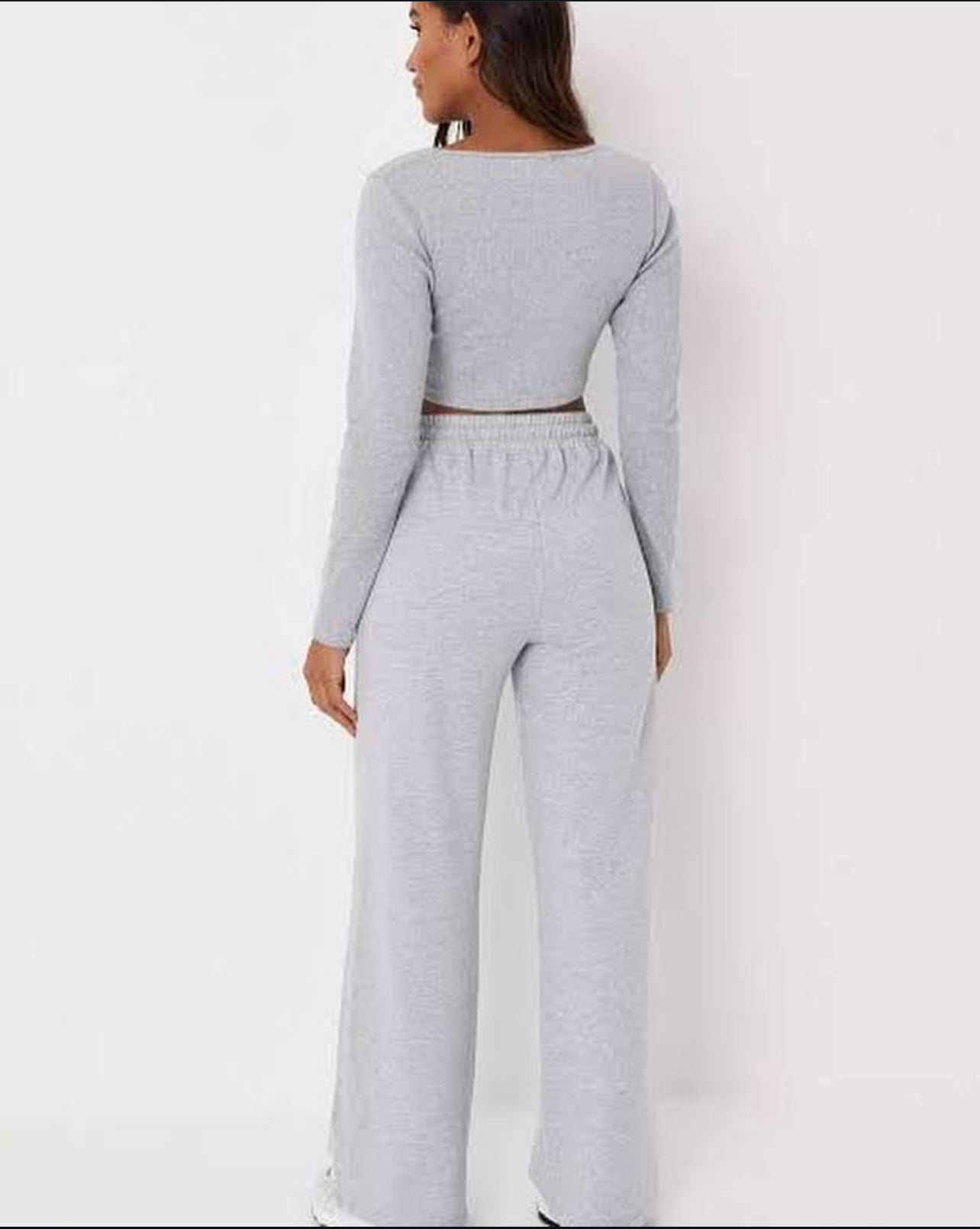 MSSD Women's Crop top & Trouser Suit Light Grey Color MNWS-02