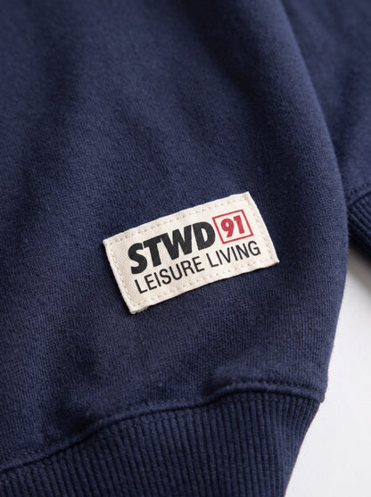 Branded Color-Block Polo Sweatshirt – Navy & Red Sp-72
