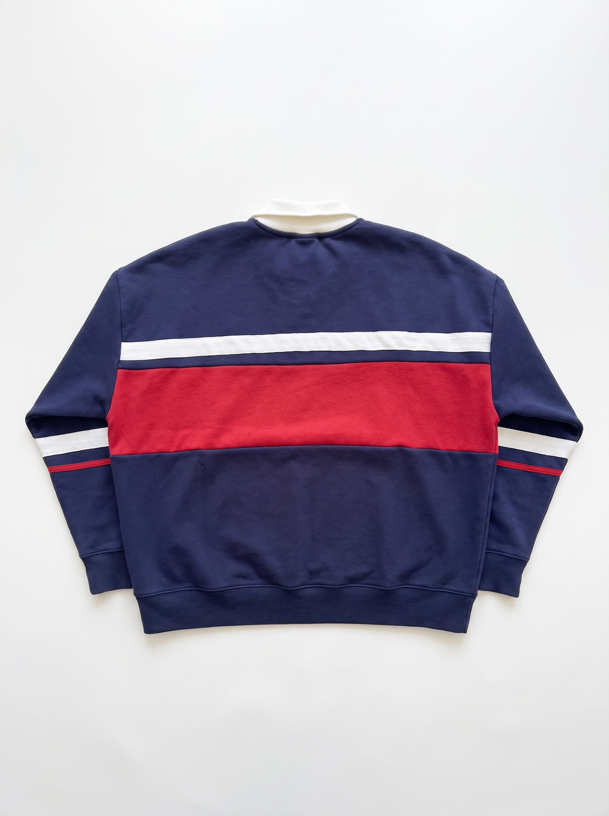 Branded Color-Block Polo Sweatshirt – Navy & Red Sp-72
