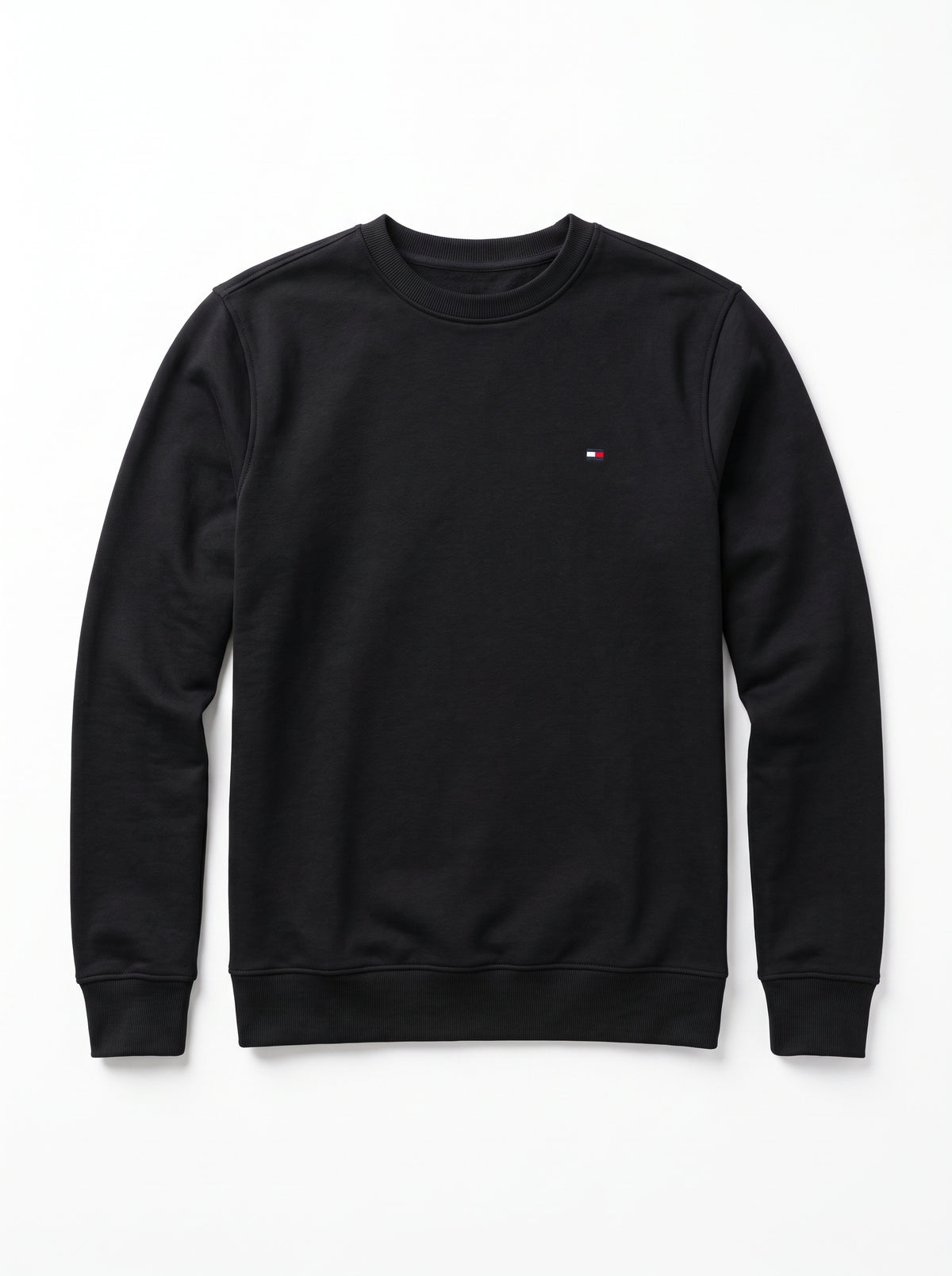 Tomie Hil Branded Mens Black Classic Crewneck Sweatshirt Sp-28