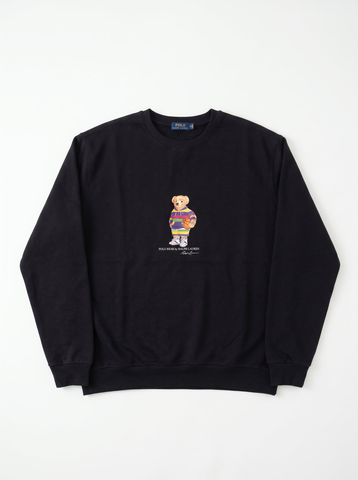 Branded Bear Basketball Graphic Crewneck Sweatshirt – Black Sp-73