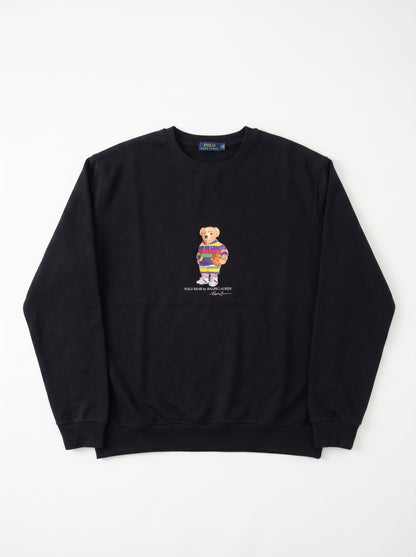 Branded Bear Basketball Graphic Crewneck Sweatshirt – Black Sp-73