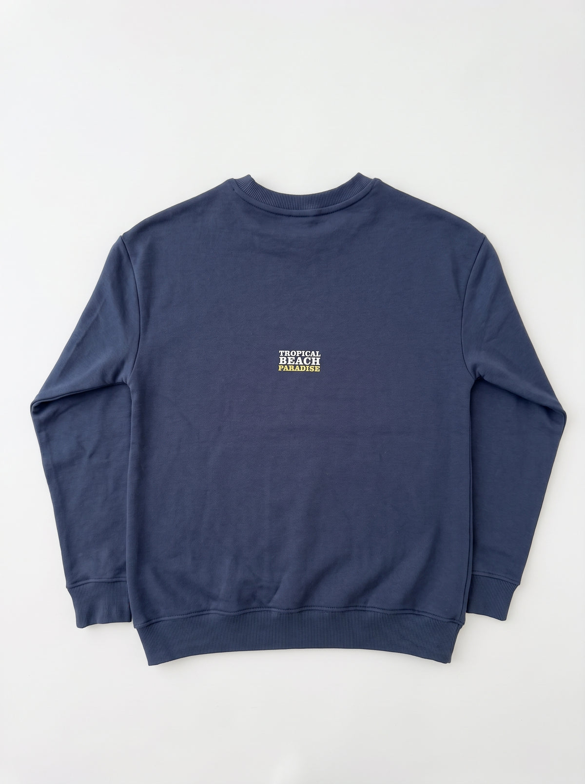 Mangos Branded Women's Tropical Beach Paradise Embroidered Crewneck Sweatshirt – Navy Sp-71