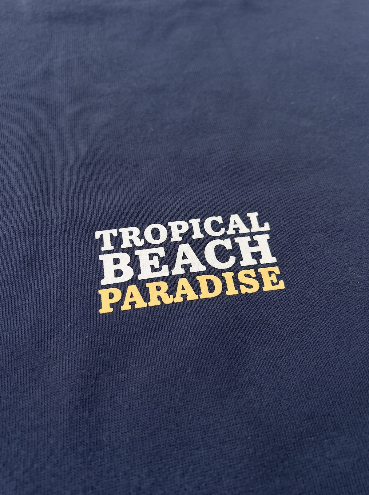 Mangos Branded Women's Tropical Beach Paradise Embroidered Crewneck Sweatshirt – Navy Sp-71