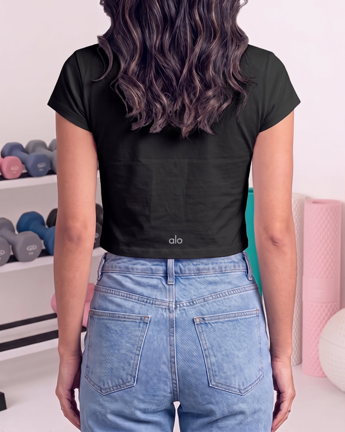 Alos Branded Women’s Croptop - Black WTT-25