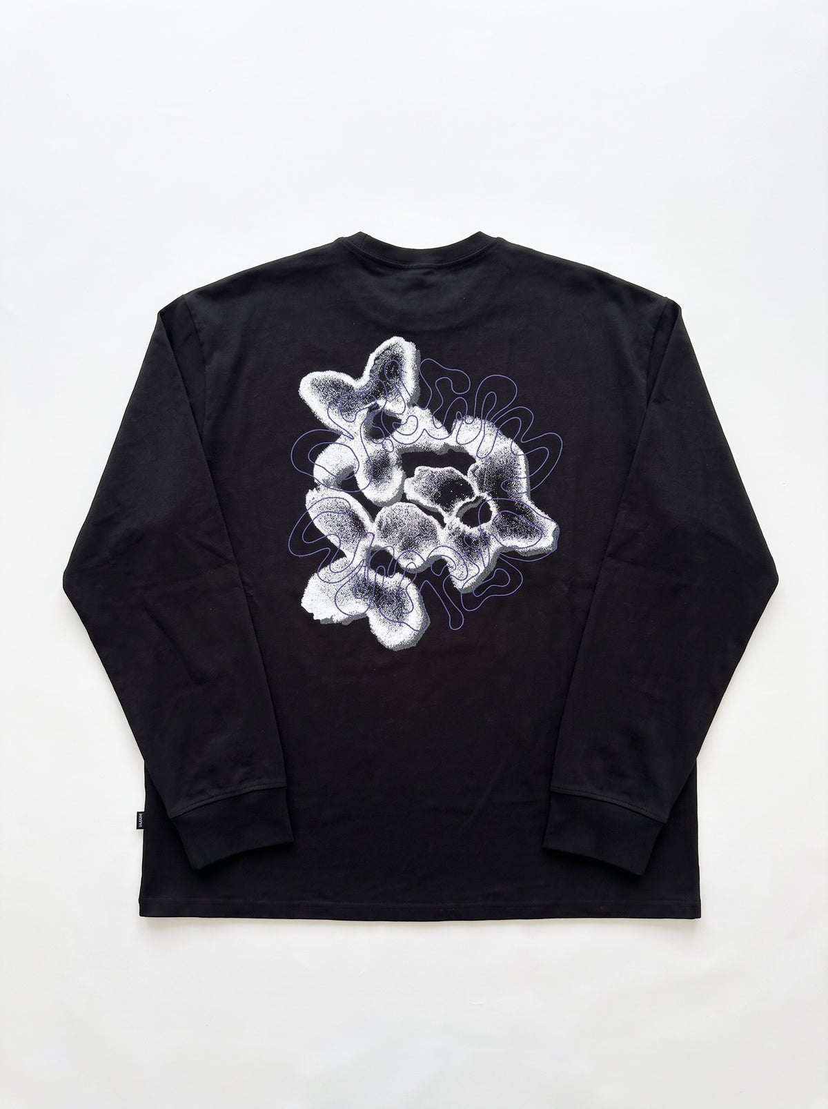 Branded Unisex Noir Abstract Back-Print Crewneck – Black Sp-74