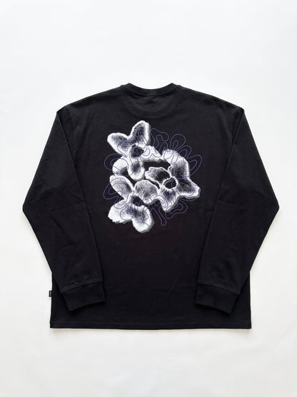 Branded Unisex Noir Abstract Back-Print Crewneck – Black Sp-74