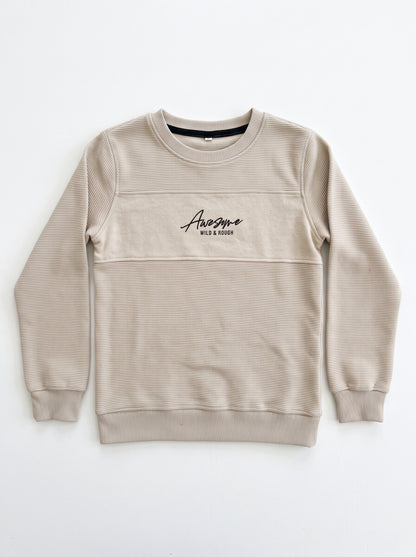 Branded Kids "Wild & Rough Awesome" Beige Sweatshirt Sp-01