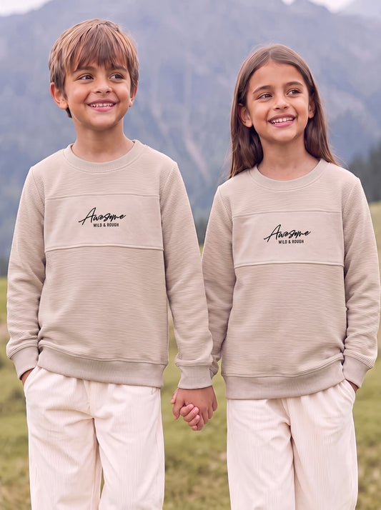 Branded Kids "Wild & Rough Awesome" Beige Sweatshirt Sp-01