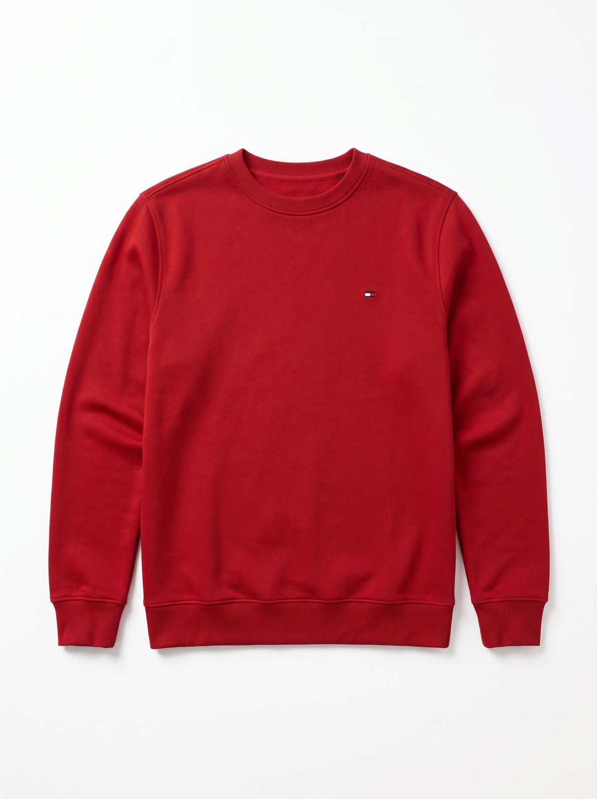 Tomie Hil Branded Mens Red Classic Crewneck Sweatshirt Sp-27