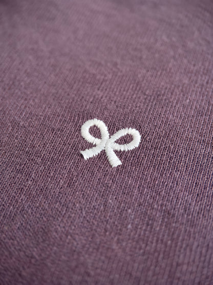 Branded Unisex Embroidered Bow Logo Sweatshirt - Dusty Purple Sp-78