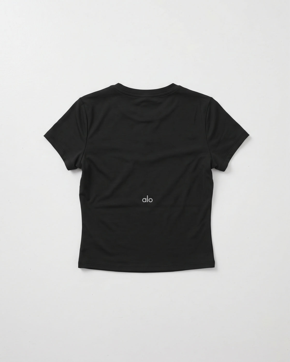 Alos Branded Women's Short Sleeve Athletic Crop Top - Black WTT-22