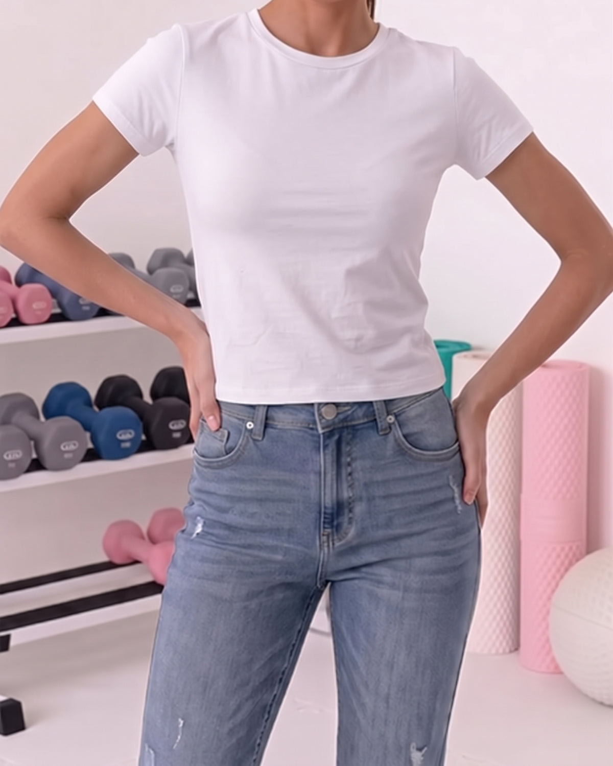 Alos Branded Women’s Crewneck T-Shirt - White WT-08