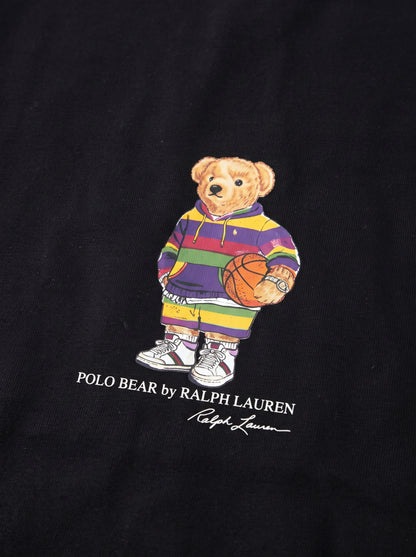 Branded Bear Basketball Graphic Crewneck Sweatshirt – Black Sp-73