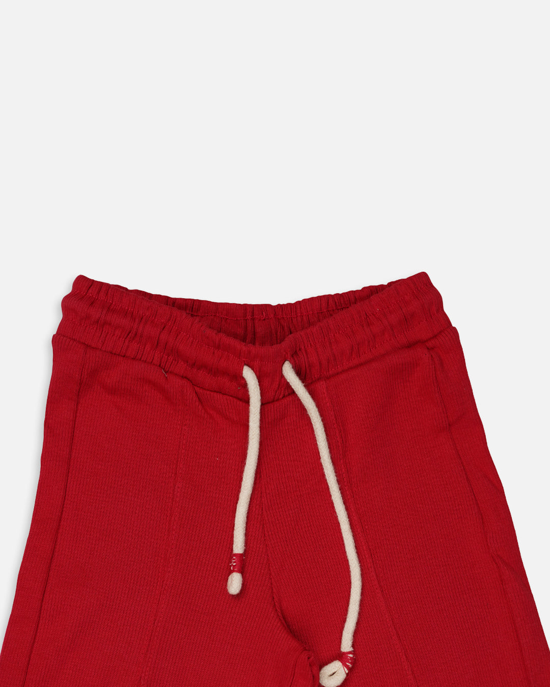Winters Girls’ Ribbed Cotton Wide-Leg Drawstring Trousers – Cherry Red GT-07