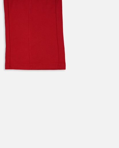 Winters Girls’ Ribbed Cotton Wide-Leg Drawstring Trousers – Cherry Red GT-07