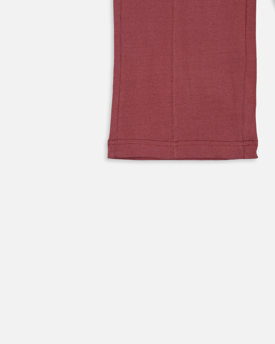 Winters Girls’ Ribbed Cotton Wide-Leg Drawstring Trousers – Dusty Rose GT-04