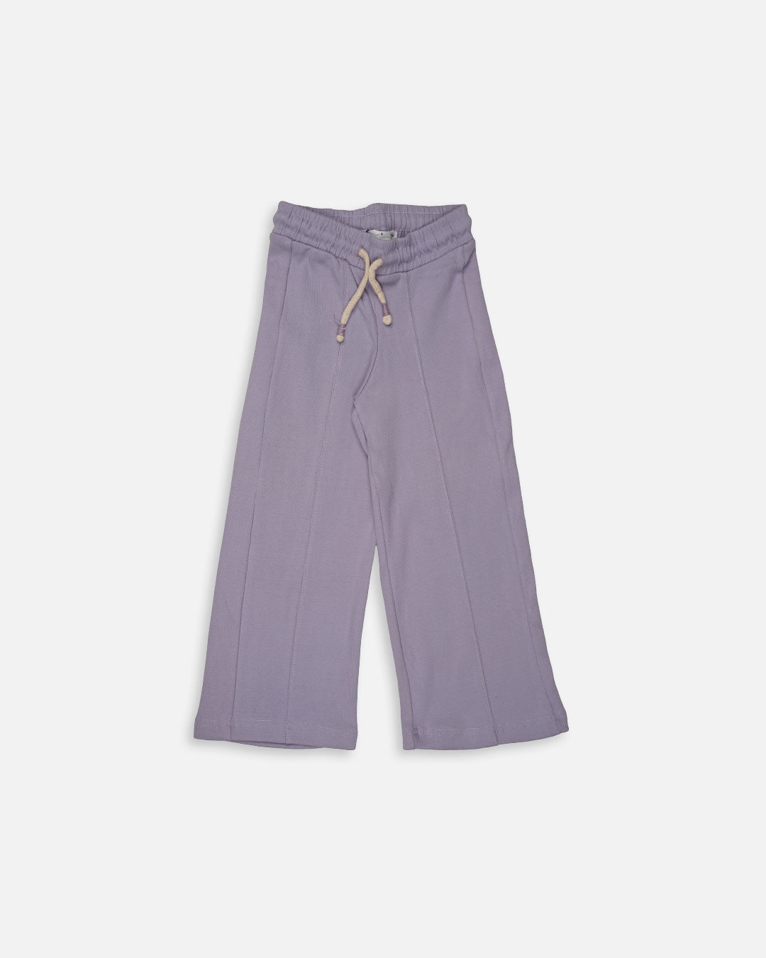Winters Girls’ Ribbed Cotton Wide-Leg Drawstring Trousers – Lilac GT-06