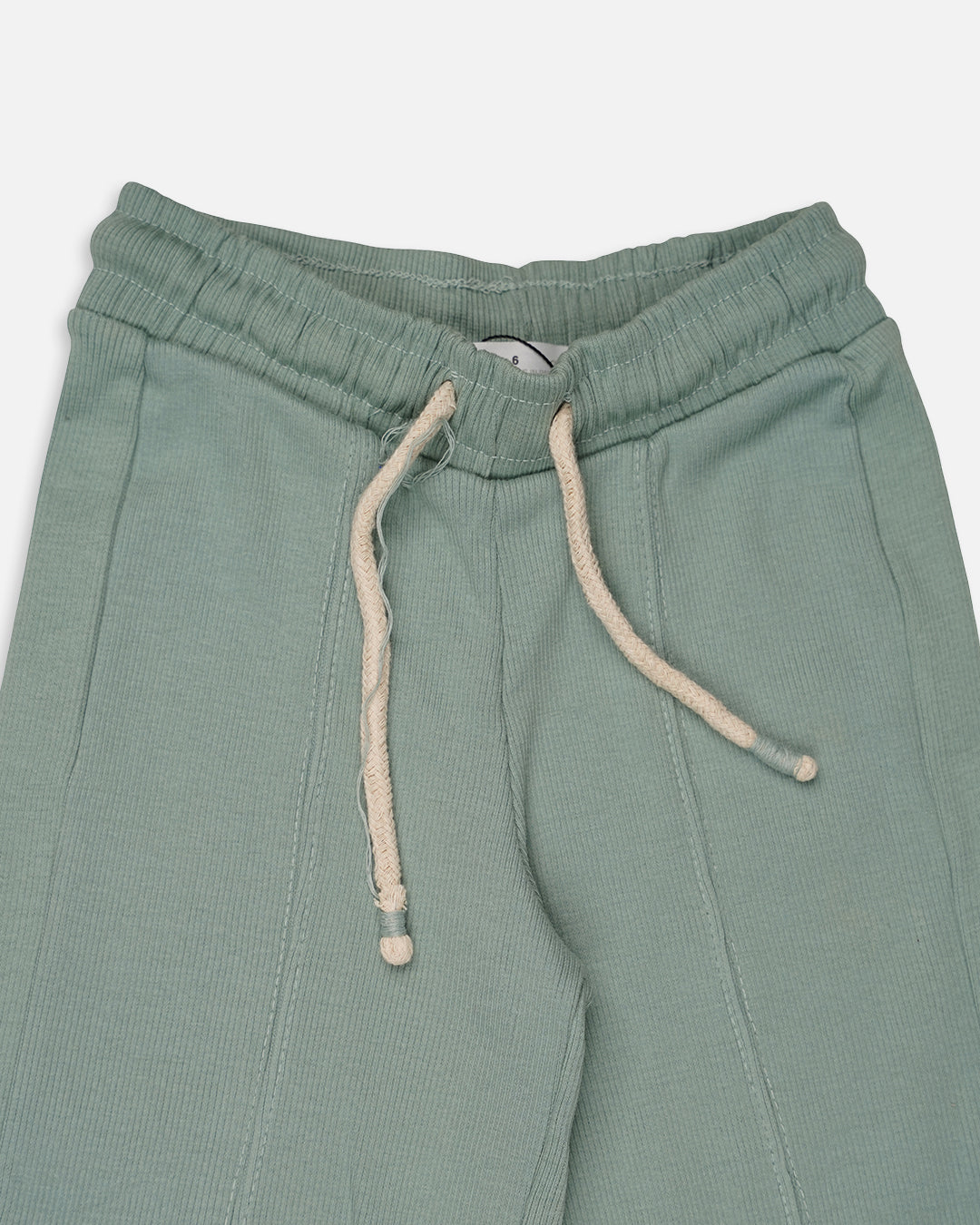 Winters Girls’ Soft Cotton Wide-Leg Drawstring Trousers – Sage Green GT-03