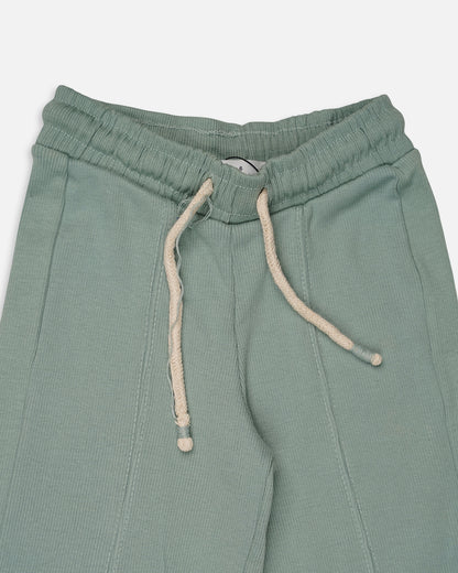 Winters Girls’ Soft Cotton Wide-Leg Drawstring Trousers – Sage Green GT-03