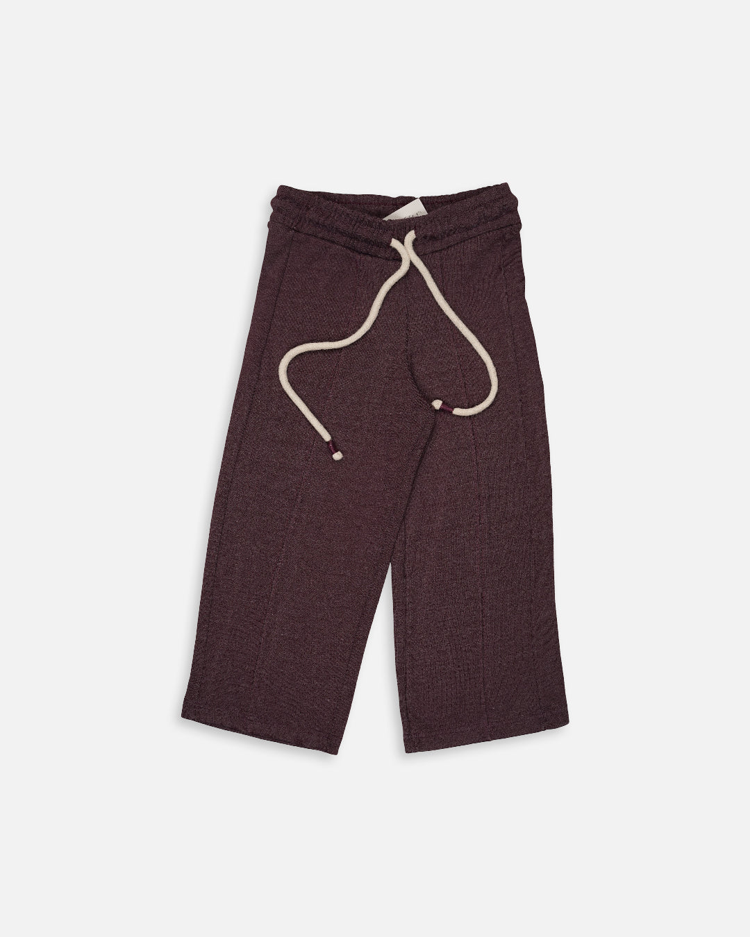 Winters Girls’ Ribbed Cotton Wide-Leg Drawstring Trousers – Deep Maroon GT-09