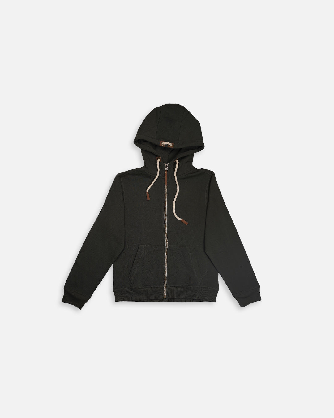 ADONY Branded Men’s Premium Fleece Zipper Hoodie – Deep Charcoal Black MZH-12