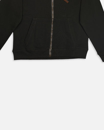 ADONY Branded Men’s Premium Fleece Zipper Hoodie – Deep Charcoal Black MZH-12