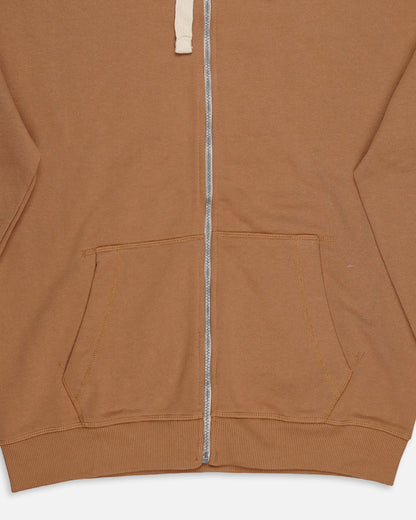 Adony Branded Men’s Essential Fleece Zip-Up Hoodie – Brown MZH-10