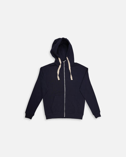 Adony Branded Men’s Essential Fleece Zip-Up Hoodie – Navy Blue MZH-08