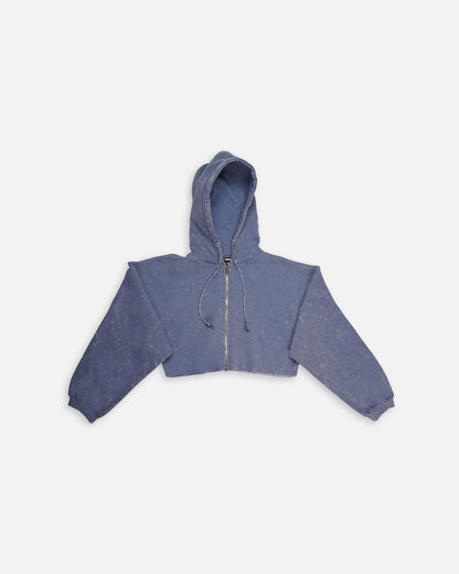 Fashion Nva Branded Women's Dusty Blue Colour Crop Zipper Jacket FNWJ-01