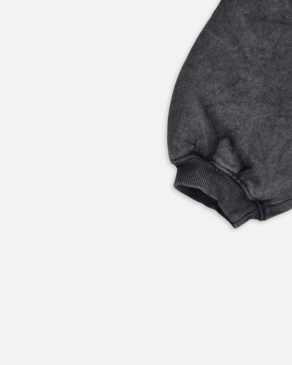 Fashion Nva Branded Women’s Washed Cropped Zip Hoodie – Charcoal Black FNWJ-02