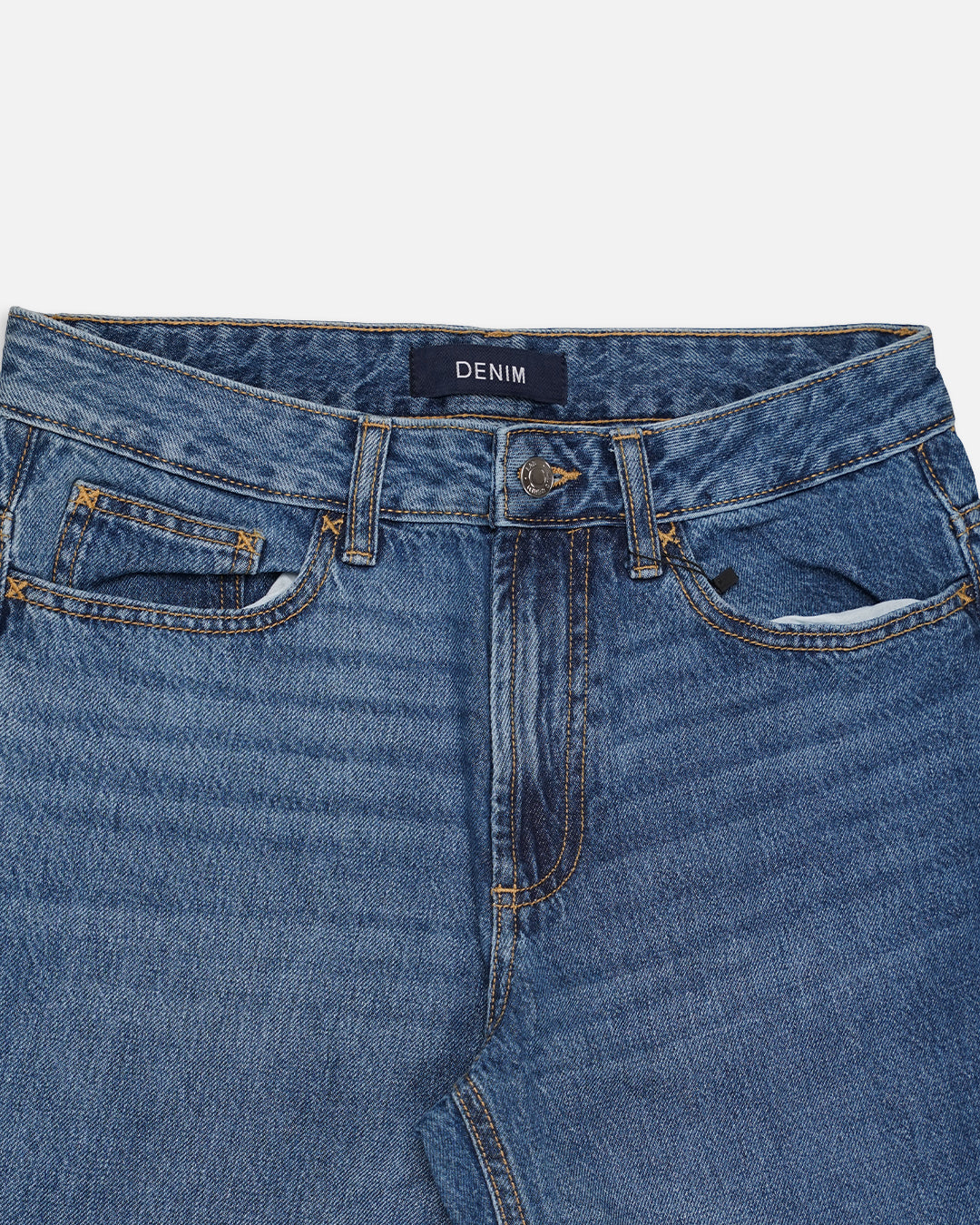 Denm Branded Men’s Classic Straight-Fit Mid-Blue Denim Jeans MJ-10