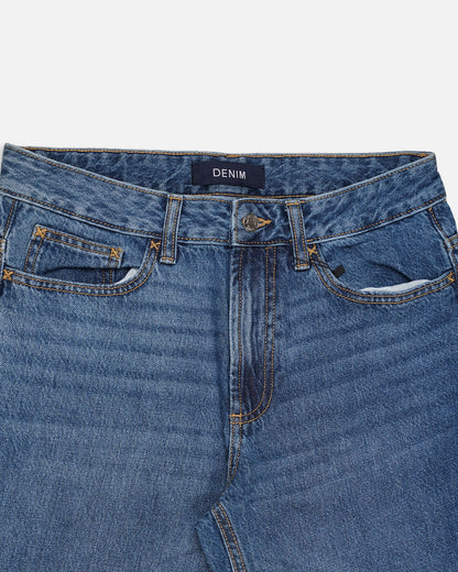 Denm Branded Men’s Classic Straight-Fit Mid-Blue Denim Jeans MJ-10