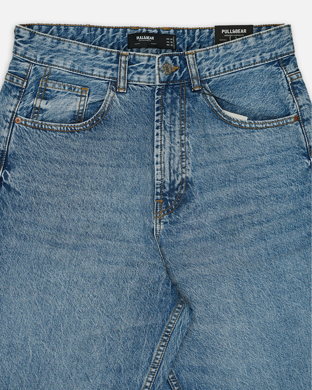 PullNBear Branded Men's Baggy Fit Denim Jeans - Blue MJ-16