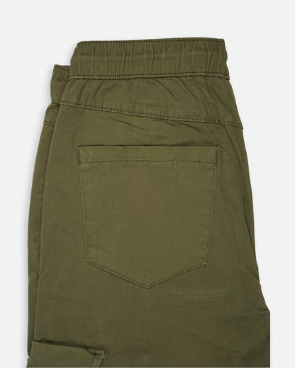 KIiabie Branded Men’s Premium Cargo Joggers – Olive Green CFP-43