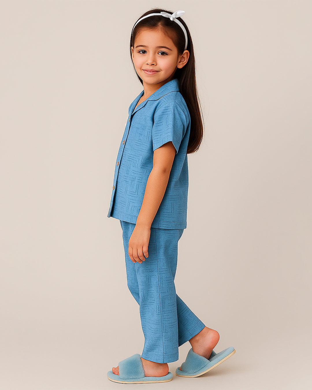 Spark Sky Blue Printed Co-ord Set for Kids KUCS-01