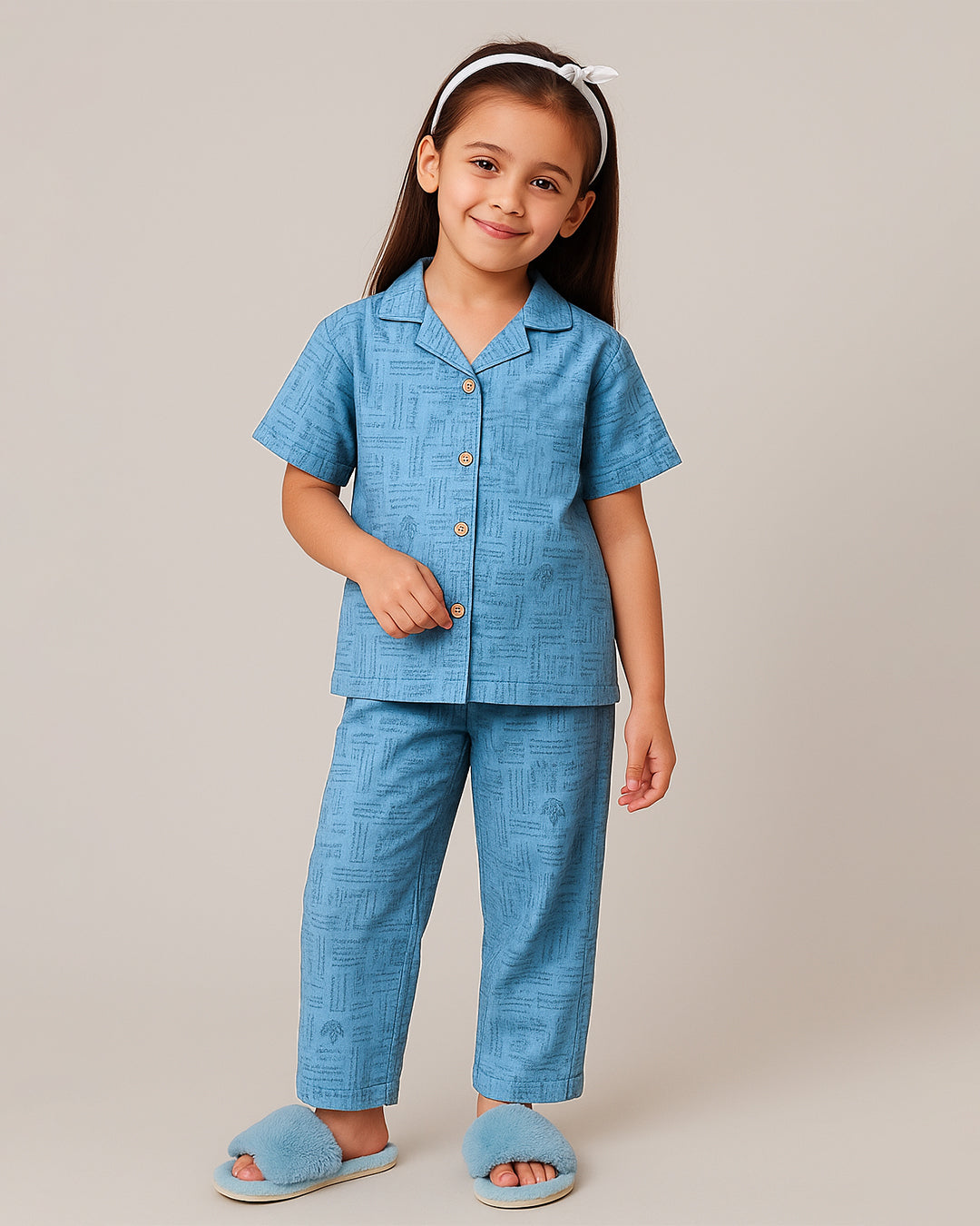 Spark Sky Blue Printed Co-ord Set for Kids KUCS-01