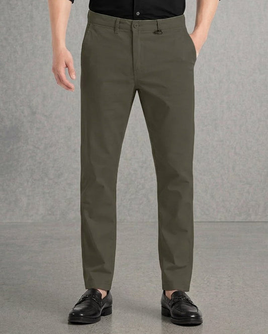 MLNN Branded Men's Slim Fit Chino Pant Green Color MCP-07
