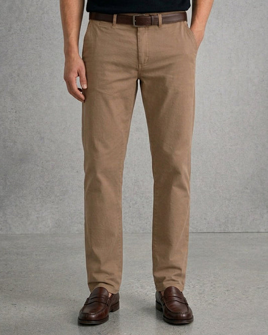 Camro Branded Men's Camel Slim-Fit Cotton Chinos MCP-33