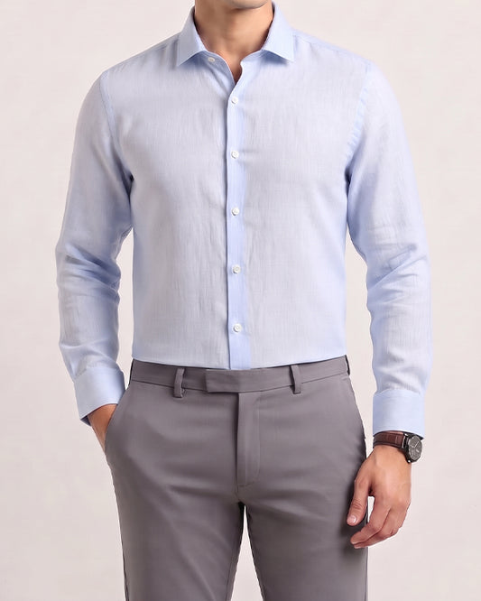 Michael Krs Branded Men's Formal Shirt - Light Blue MFS-27