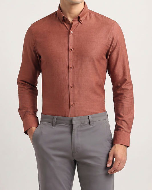 Zelig Branded Mens Formal Shirt-Brick Red MFS-29