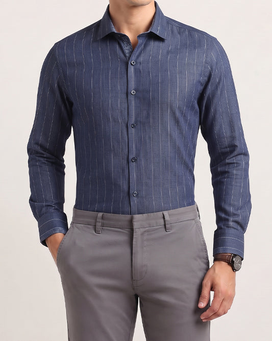 Branded Mens Formal Shirt-Dark Purple MFS-42