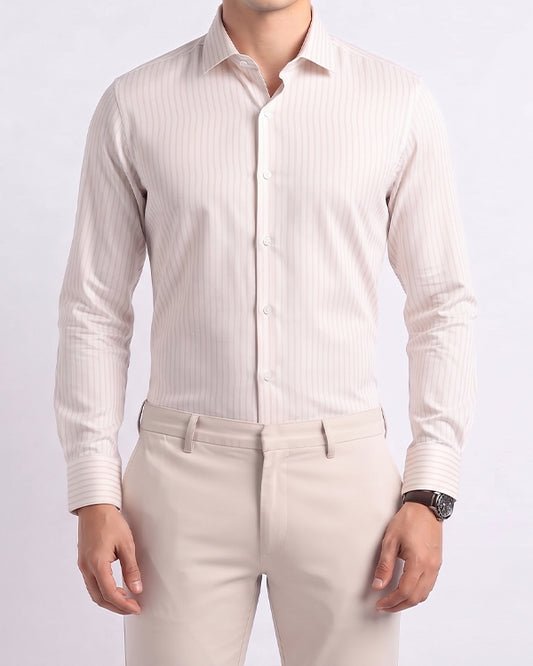Calvy Klien Branded Mens Formal Shirt-Off-white MFS-61