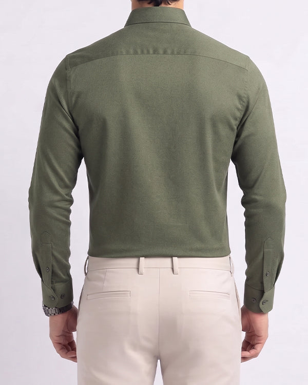 Branded Mens Formal Shirt-Olive Green MFS-68