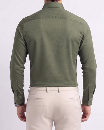 Branded Mens Formal Shirt-Olive Green MFS-68
