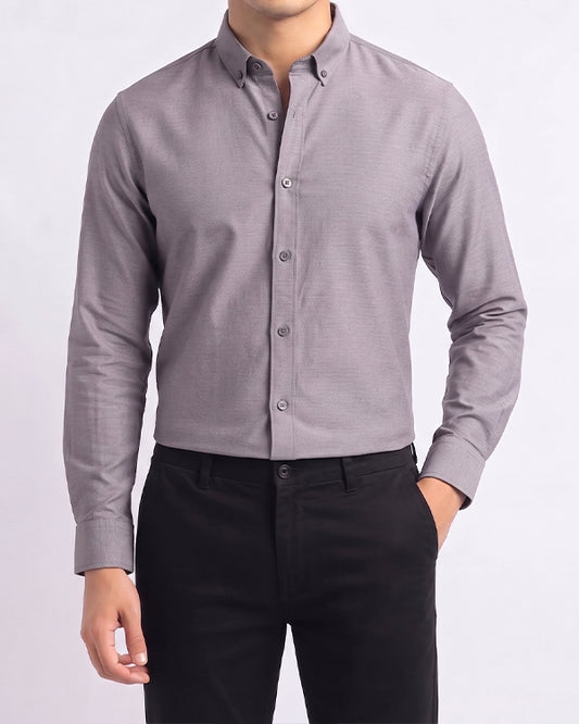 Zelig Branded Mens Formal Shirt-Stone Grey MFS-45