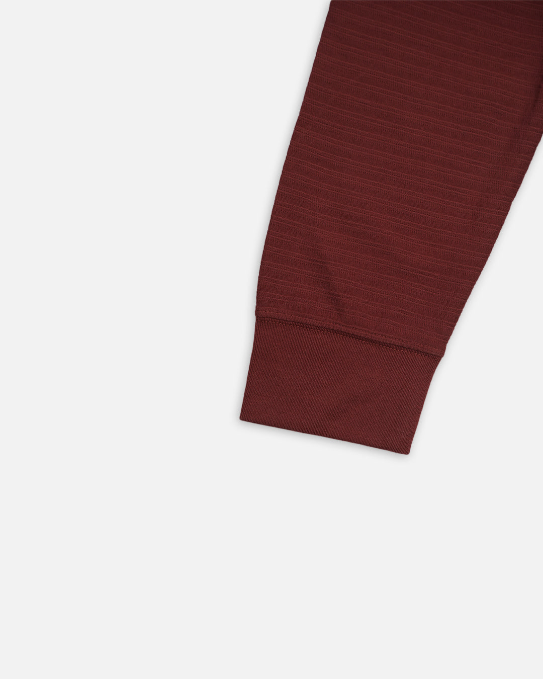 Mutual Wave Branded Men’s Textured Henley Neck Long Sleeve T-Shirt – Maroon MFT-04