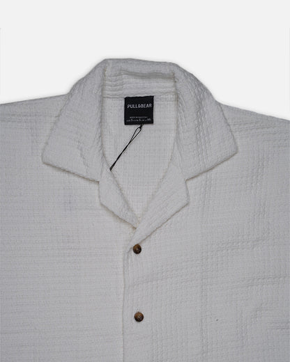 PullNBear Branded Men’s Textured Short Sleeve Button-Down Shirt MCS-24